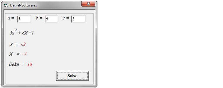 How to Program Quadratic Equations solver (VB)?